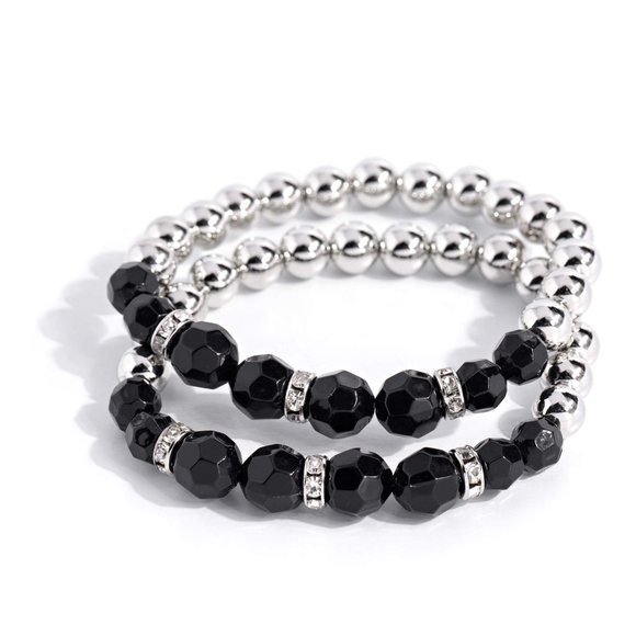 paparazzi Jewelry - Two by Two Twinkle - Black Bracelet